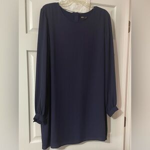 Asos Blue Flowy Knee Length Dress 14 Womens